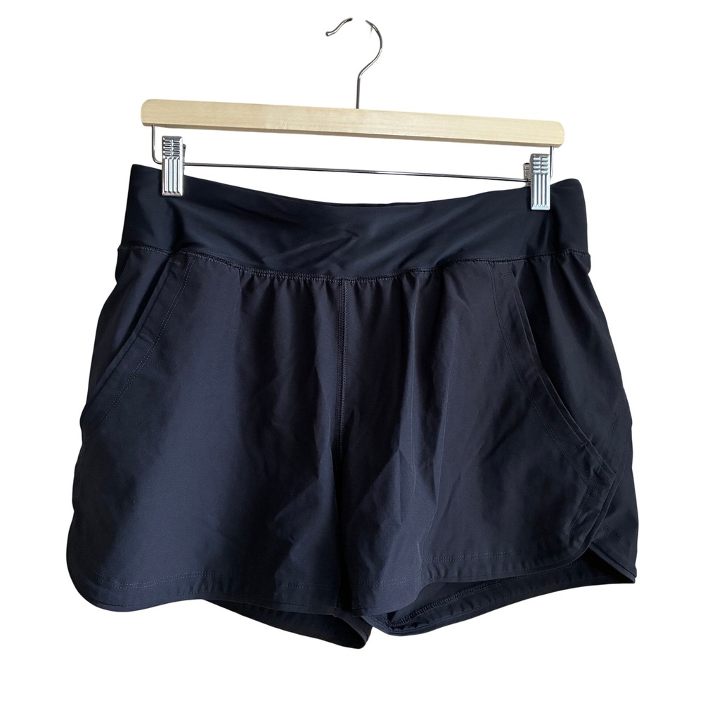 Lands' End Active Board Shorts 8 Black Womens Stretch Performance Liner